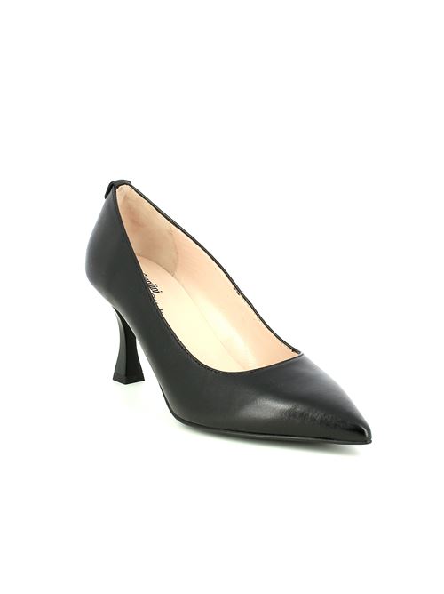 décolleté da donna in pelle liscia nera con tacco 7 cm NERO GIARDINI | E307081DE100